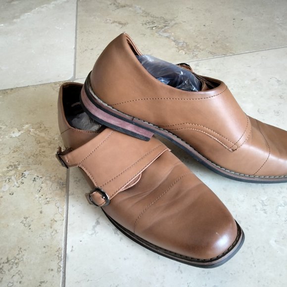 Darby Shoes Double Monk Slip-On Dress Leather Upper Mens US Size 9 Brown. main image 5